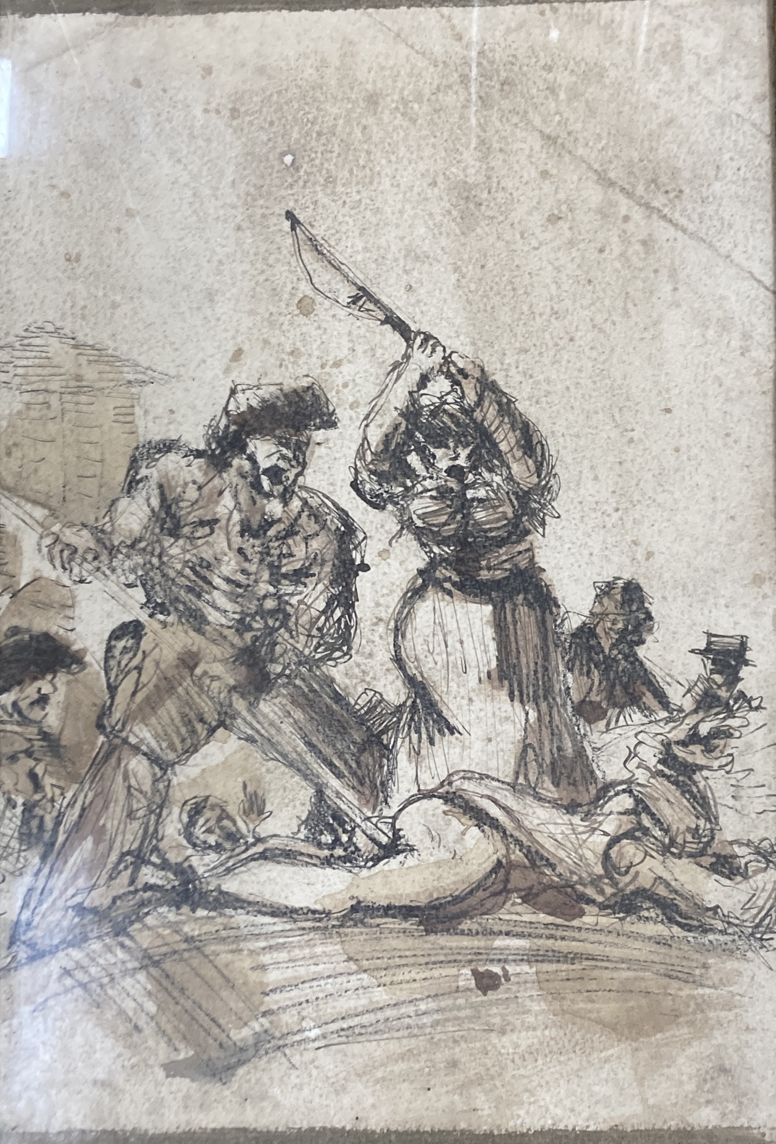 Old Master, ink and wash, Battle scene, 33 x 23cm